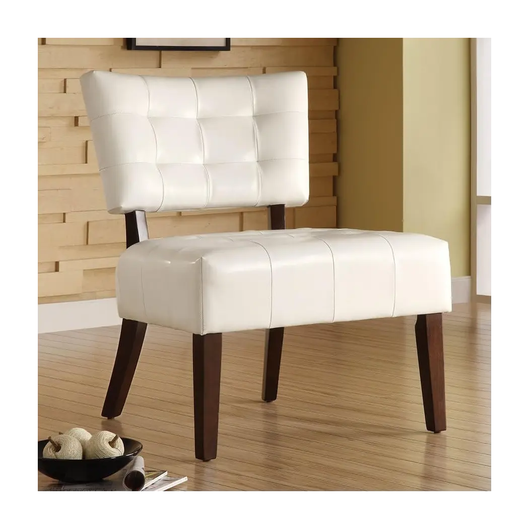 Warner BiCast Vinyl Accent Chair, White by Homelegance