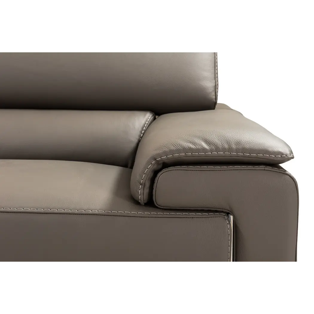 I794 Premium Leather Left Hand Facing Sectional, Grey by J&M Furniture