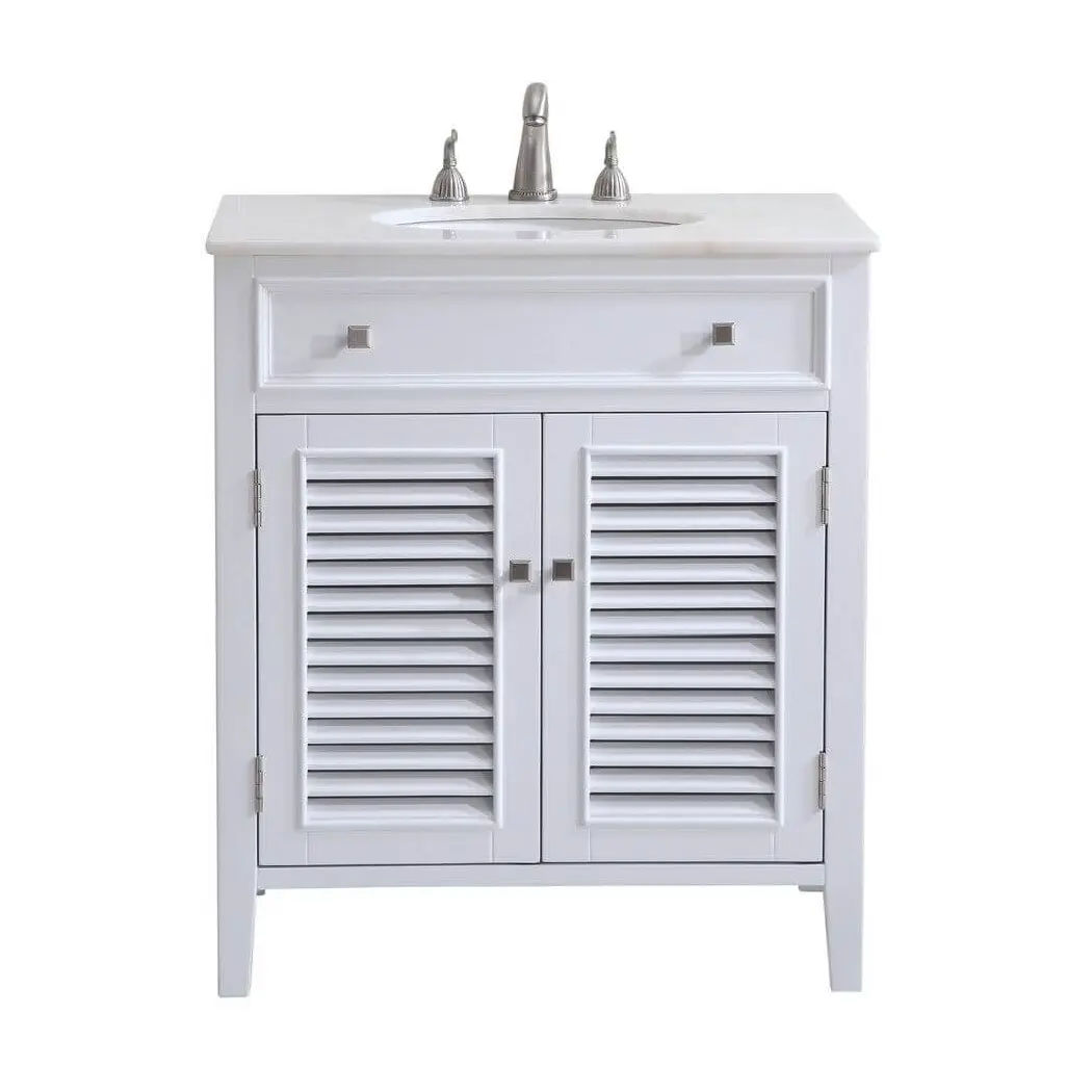 Cape Cod 30 Single Bathroom Vanity Set, White by Elegant Lighting