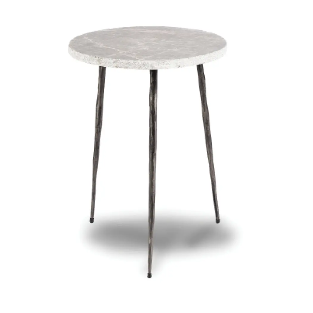 Kaii Marble End Table, Tall, Grey by Mobital