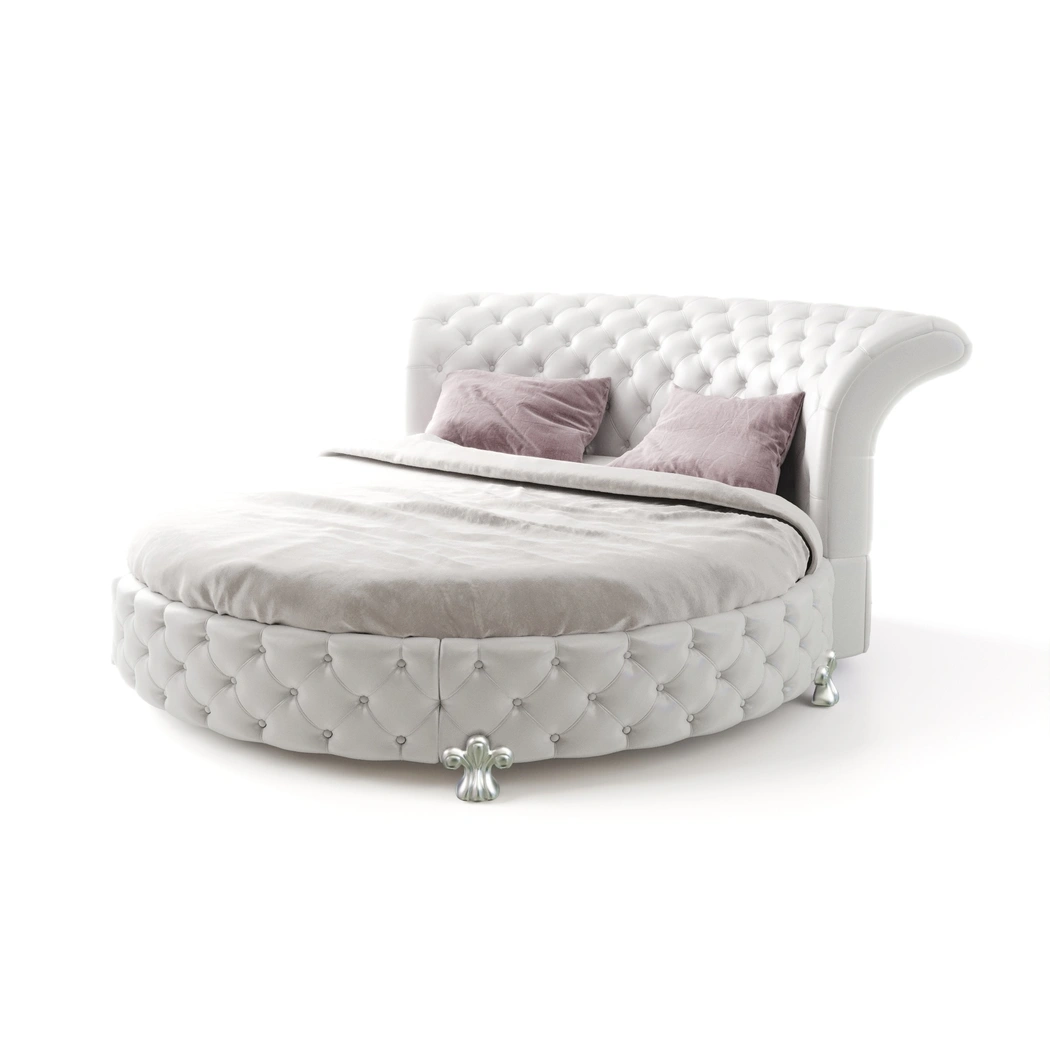 Florence Velvet Round King Size Bed by Sofacraft