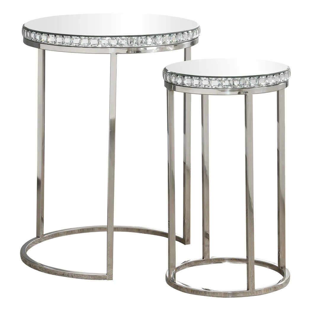 Buy Addison 2piece Round Mirrored Nesting Table by Sohomod