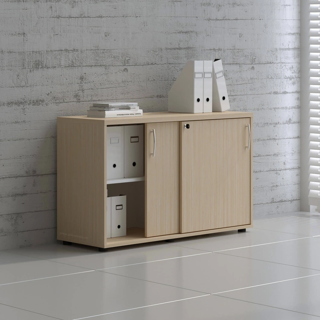 Standard A2P06 Low Office Storage Unit w/2 Sliding Doors by MDD Office