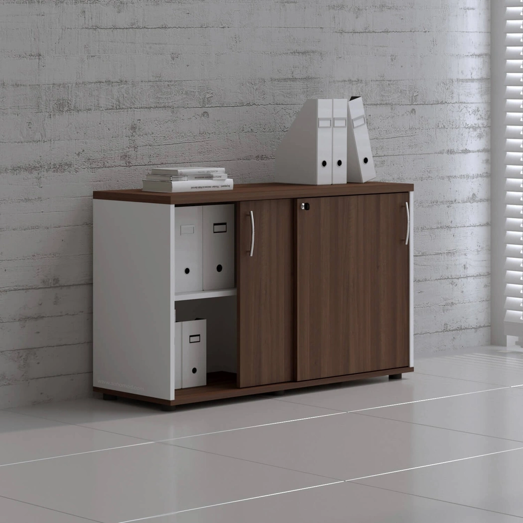 Standard A2P06 Low Office Storage Unit w/2 Sliding Doors by MDD Office