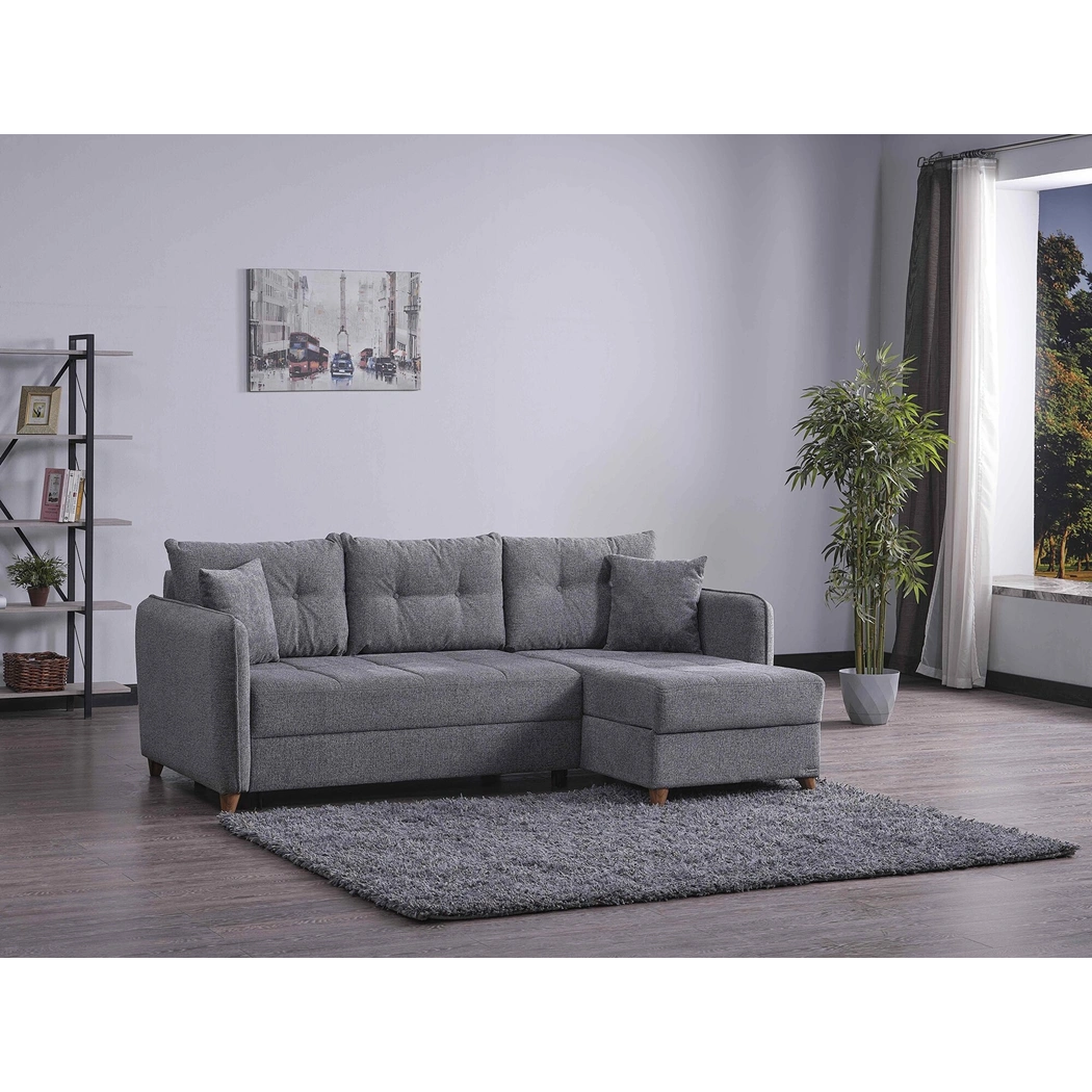 Brooklyn Fabric Convertible LShaped Sectional Sofa by Casamode