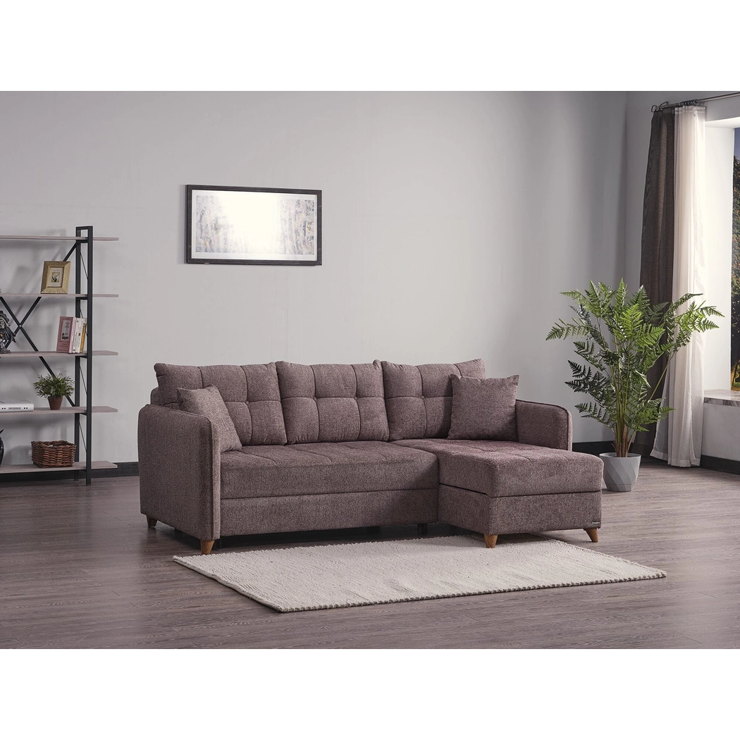 Brooklyn Fabric Convertible LShaped Sectional Sofa by Casamode