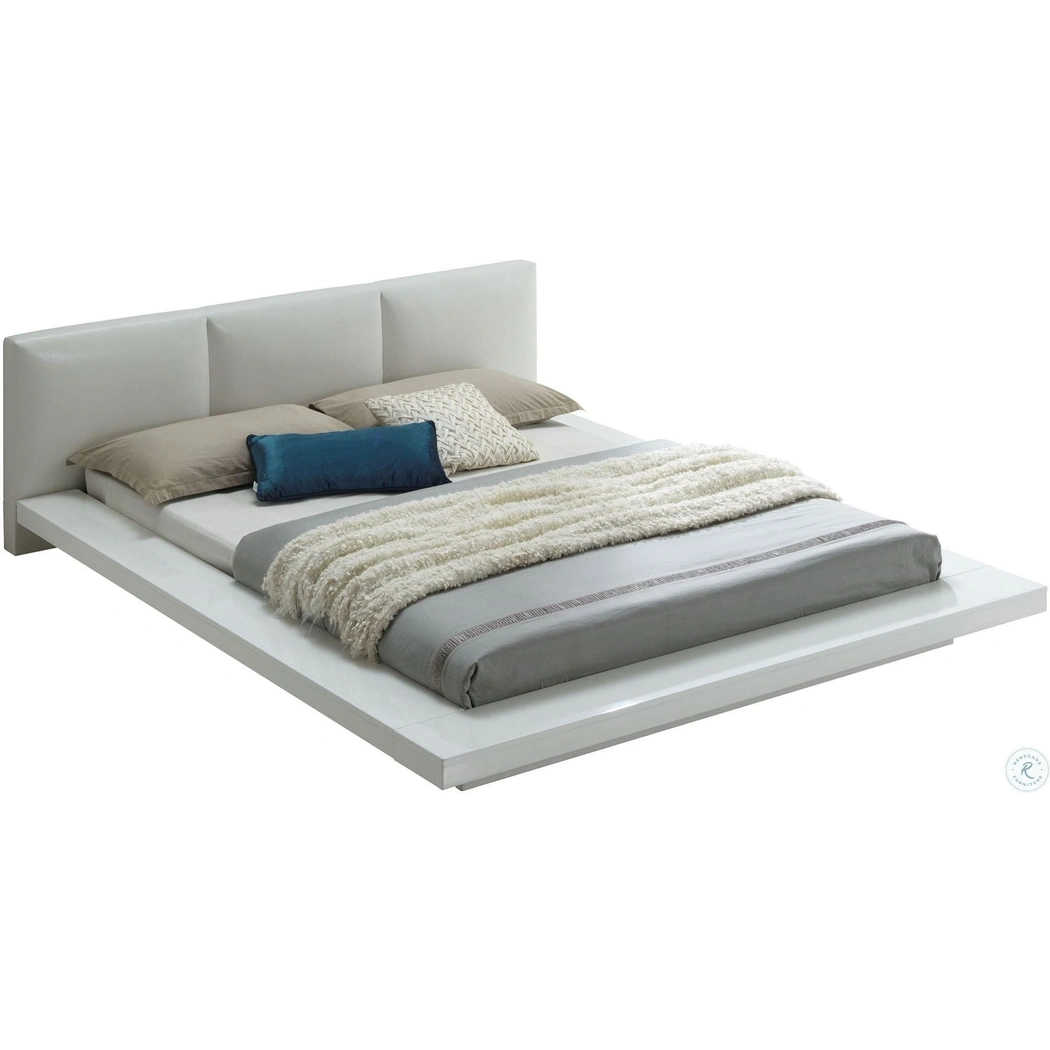 Christie Fabric/Wood High Gloss Low Profile Platform Bed by Furniture