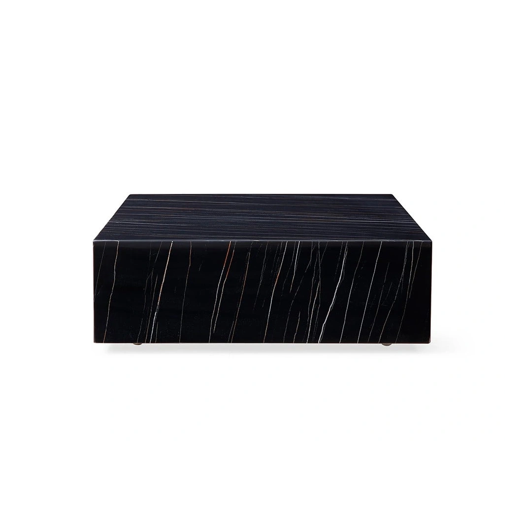 Cube Marble Coffee Table, Black by Whiteline Modern Living