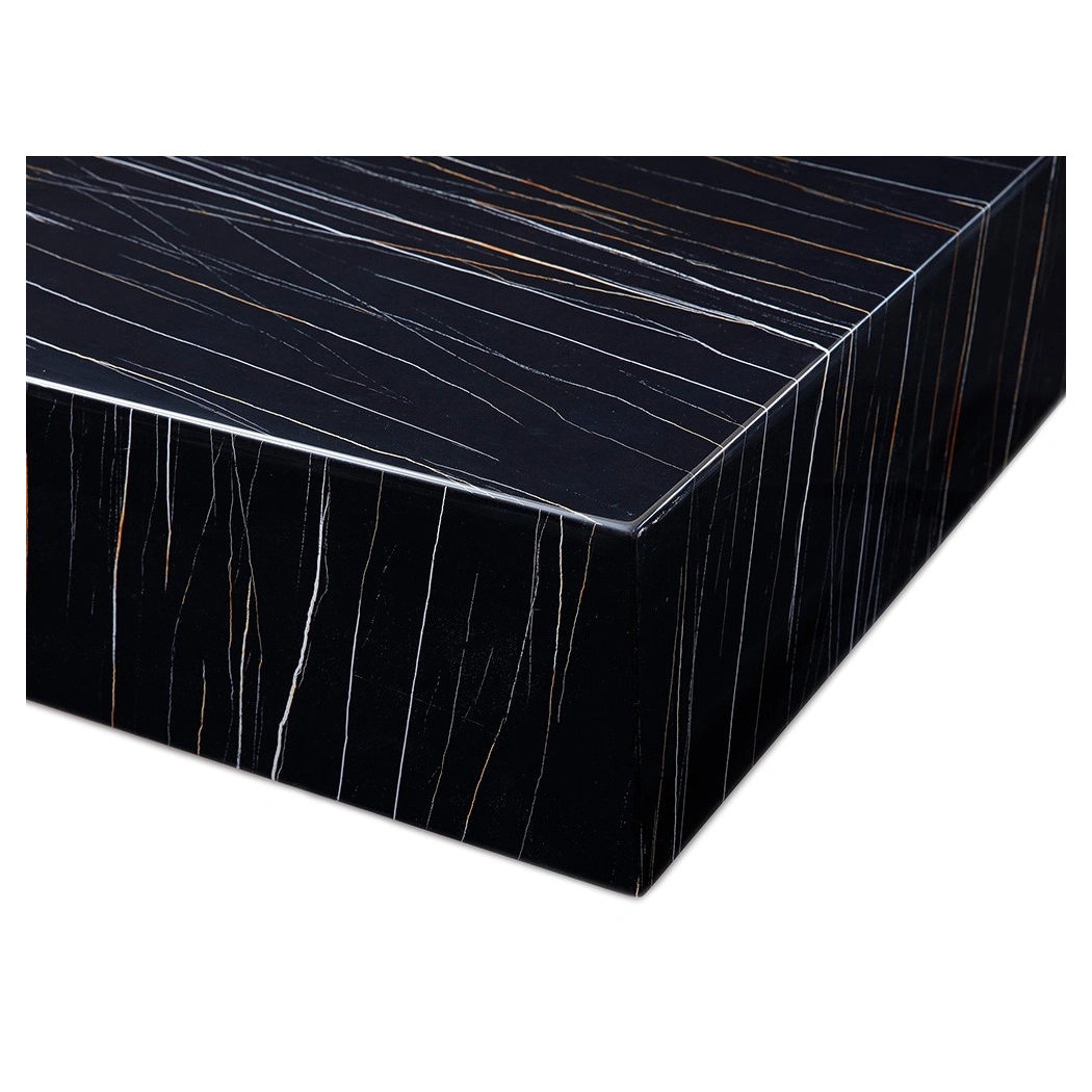 Cube Marble Coffee Table, Black by Whiteline Modern Living