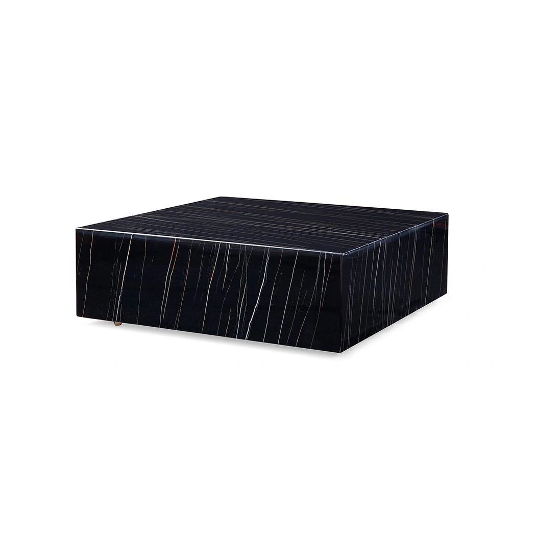 Cube Marble Coffee Table, Black by Whiteline Modern Living