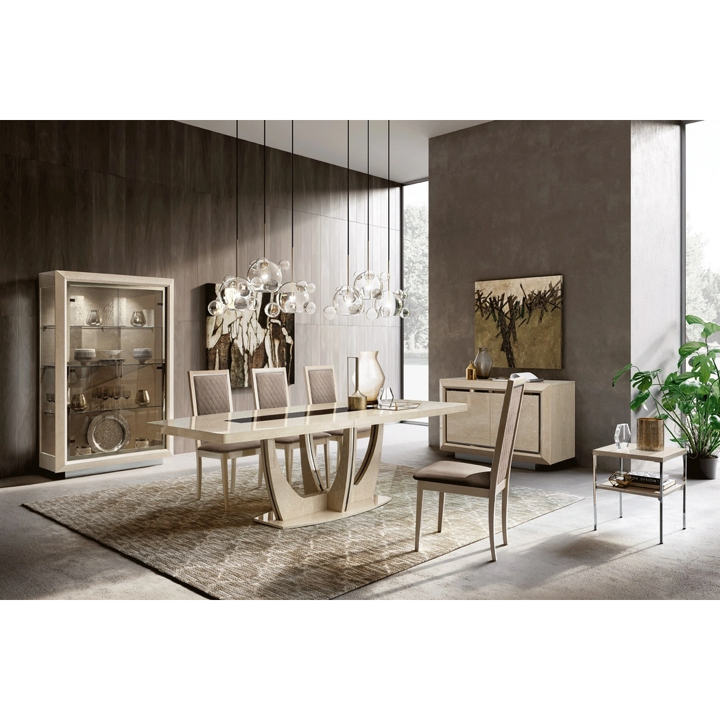 Elite Ambra Rectangular Wood Dining Room Set, Ivory by Camelgroup, Italy