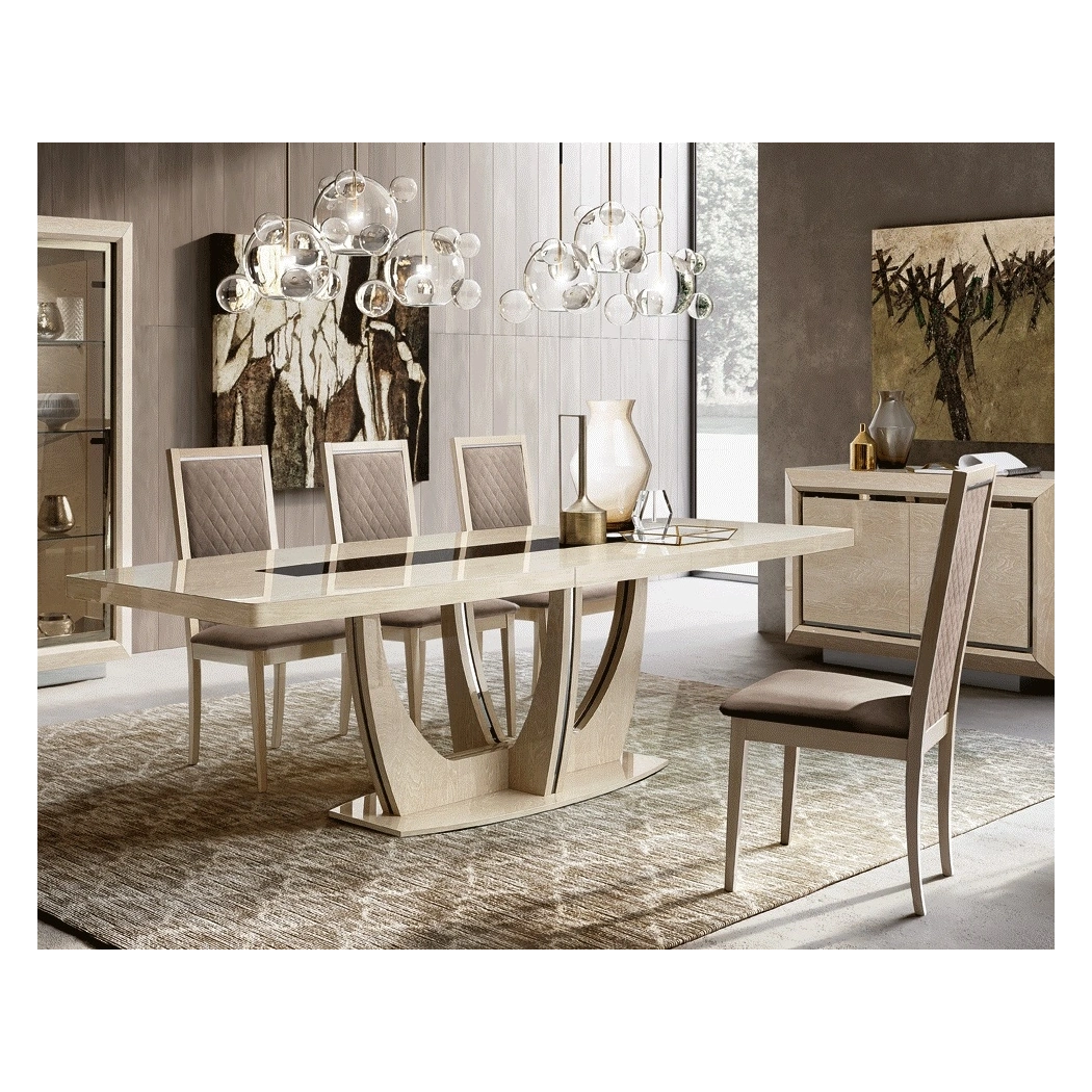 Elite Ambra Rectangular Wood Dining Room Set, Ivory by Camelgroup, Italy