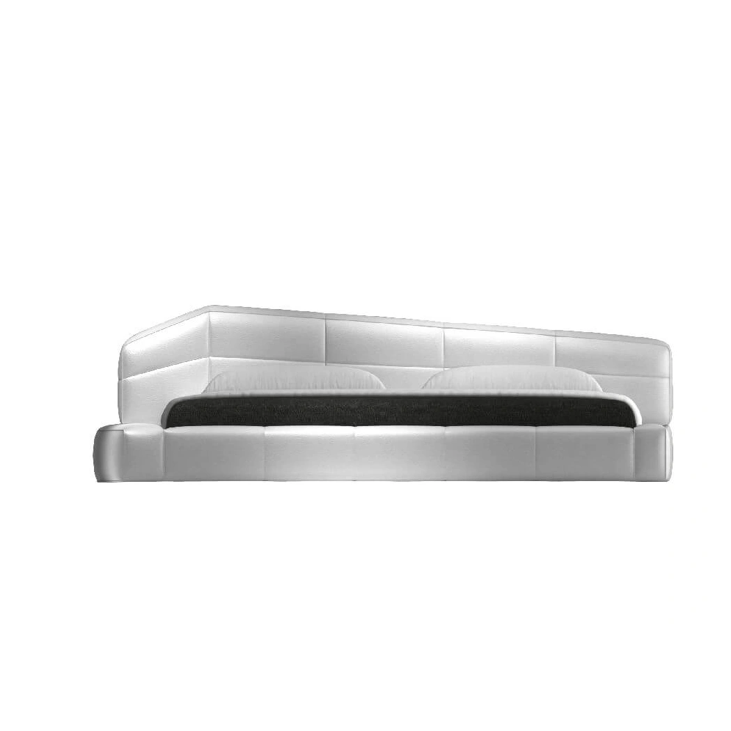 Dream Modern Leather King Size Platform Bed, White by J&M Furniture