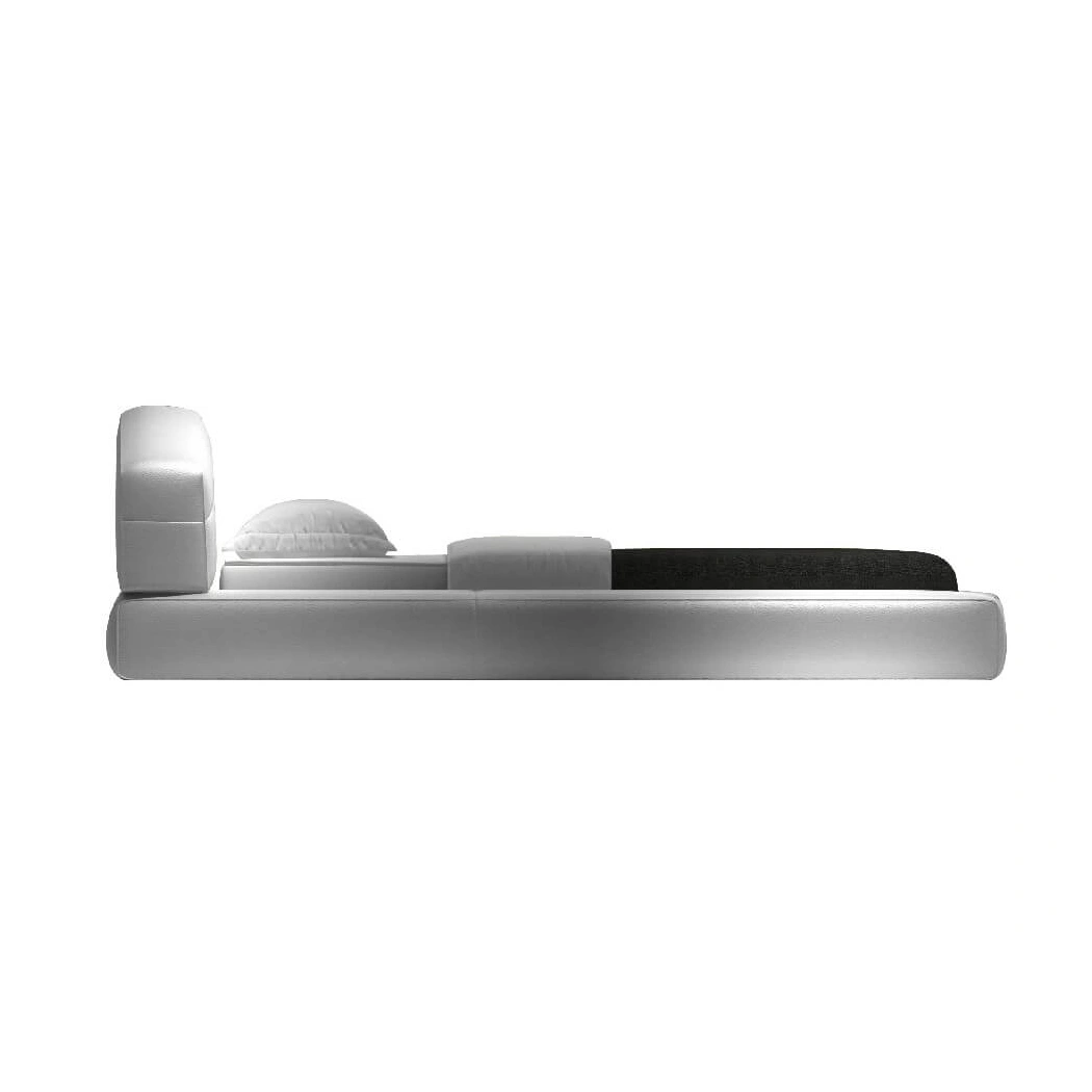 Dream Modern Leather King Size Platform Bed, White by J&M Furniture