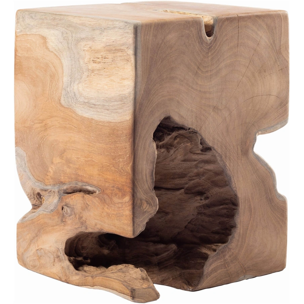 Natural Teak Wood End Table by MOE'S