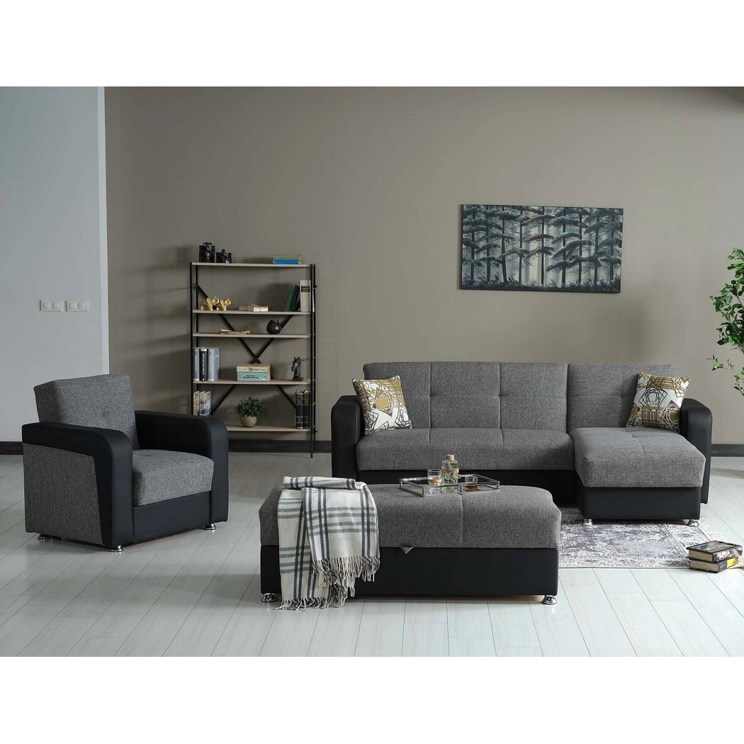 Harmony Fabric/PU Convertible Sectional Living Room Set by Casamode