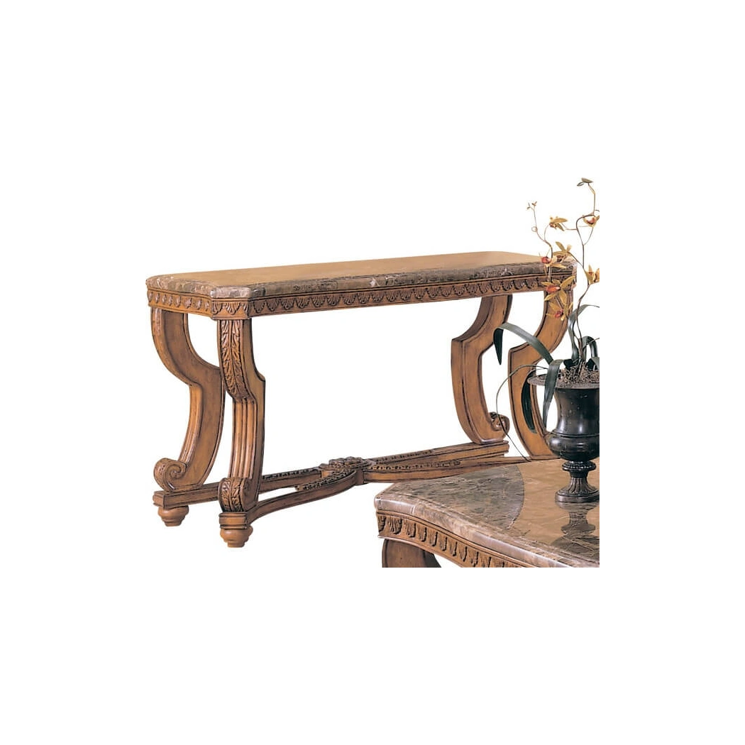 Tarantula Marble Console Table, Brown by Homelegance