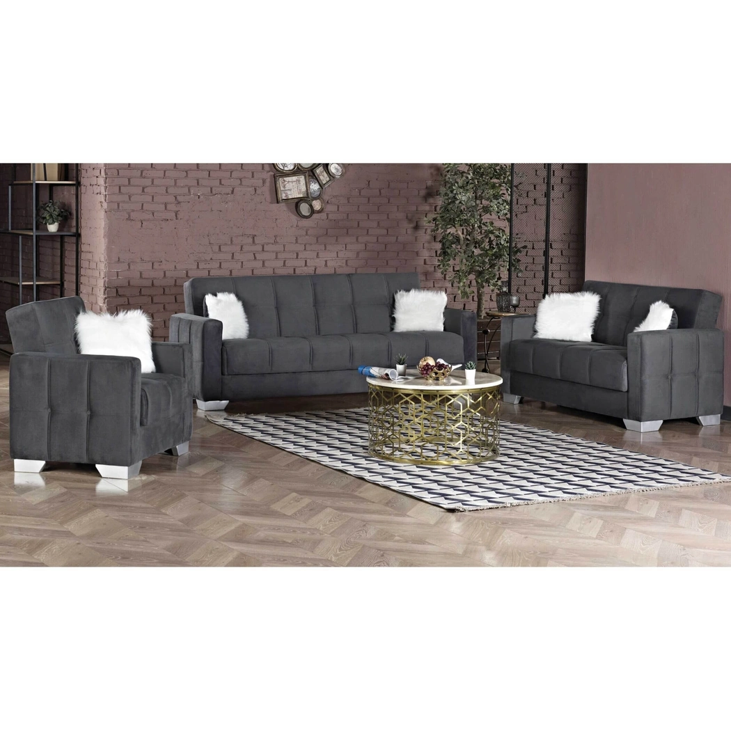 Ottawa Fabric Storage Sleeper Living Room Set, Grey by Empire Furniture USA