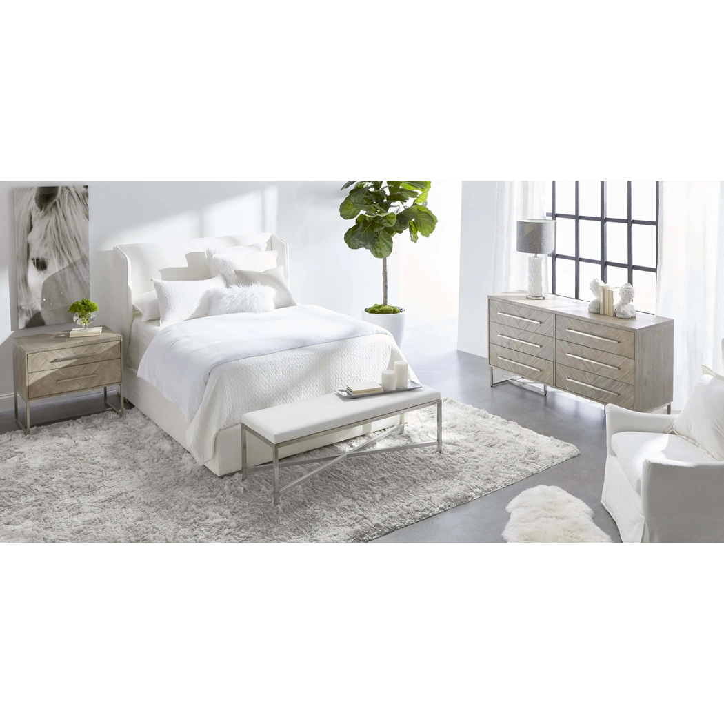 Stewart Bed, Pearl & Natural Gray by Essentials For Living