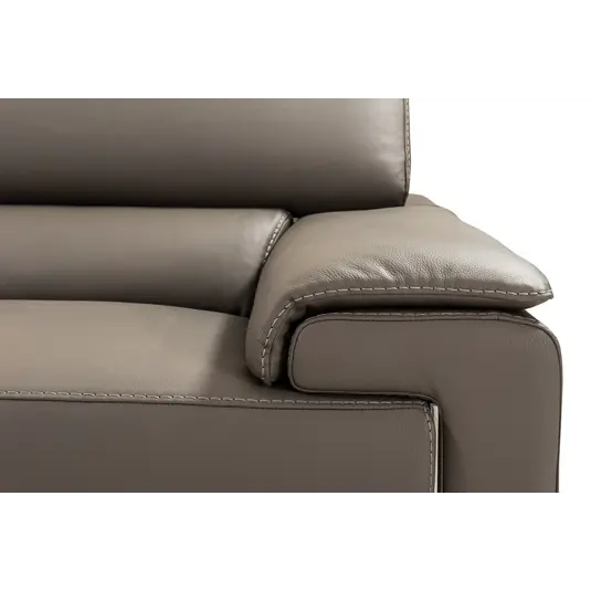 I794 Premium Leather Left Hand Facing Sectional, Grey by J&M Furniture