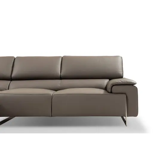 I794 Premium Leather Left Hand Facing Sectional, Grey by J&M Furniture