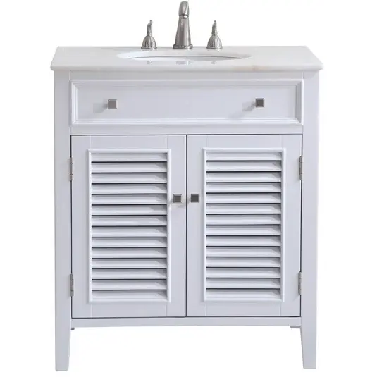 Cape Cod 30 Single Bathroom Vanity Set, White by Elegant Lighting