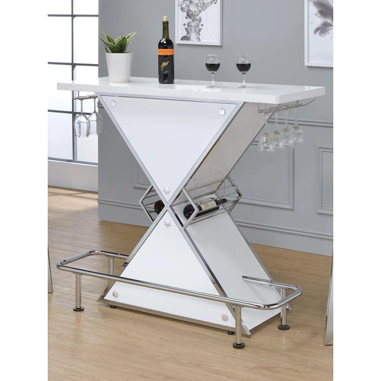 Buy Atoka Xshaped Bar Unit with Wine Bottle Storage by