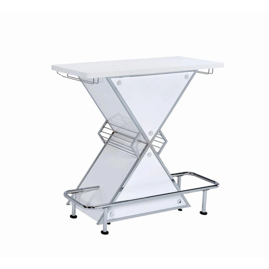 Buy Atoka Xshaped Bar Unit with Wine Bottle Storage by