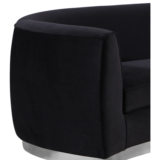 Julian Velvet Loveseat with Stainless Steel Base by Meridian Furniture