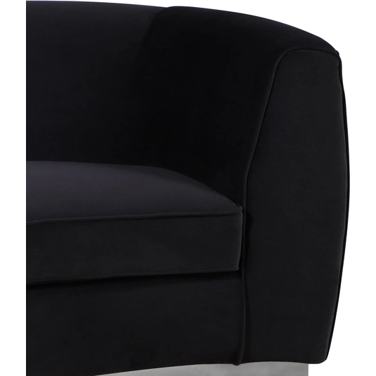 Julian Velvet Loveseat with Stainless Steel Base by Meridian Furniture