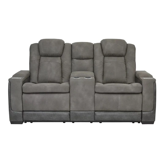 NextGen Durapella Polyester/PU Dual Power Reclining Loveseat w/Console
