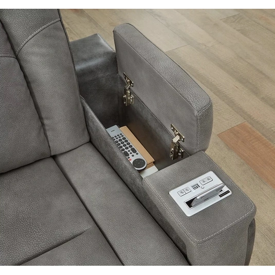 NextGen Durapella Polyester/PU Dual Power Reclining Loveseat w/Console