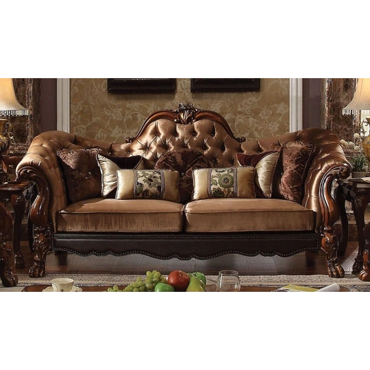 Dresden Living Room Set, Composition 1, Brown & Cherry by ACME
