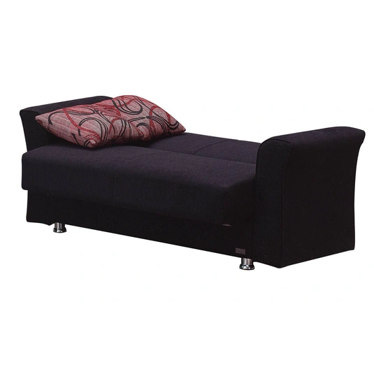 Utah Fabric Storage Living Room Set, Black by Empire Furniture USA