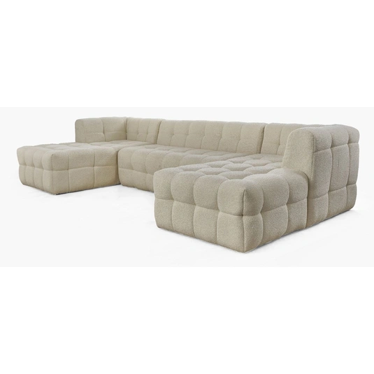 Oklahoma Fabric UShape Sectional Sofa, Beige by Empire Furniture USA