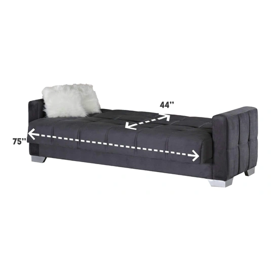 Ottawa Fabric Storage Sofabed, Grey by Empire Furniture USA