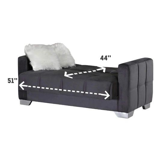 Ottawa Fabric Storage Sleeper Living Room Set, Grey by Empire Furniture USA