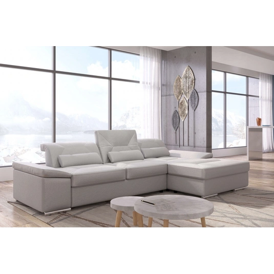 Alpine X Fabric LShaped Sectional Sofa with Sleeper & Storage, Right