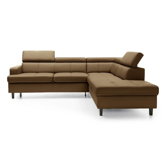Reno LShaped Leather Sleeper Sectional Sofa w/Corner Storage Chaise by