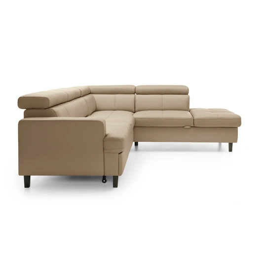 Reno LShaped Leather Sleeper Sectional Sofa w/Corner Storage Chaise by