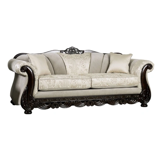 Newdale Fabric/Wood Sofa by Furniture of America