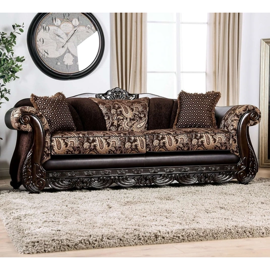 Newdale Fabric/Wood Sofa by Furniture of America